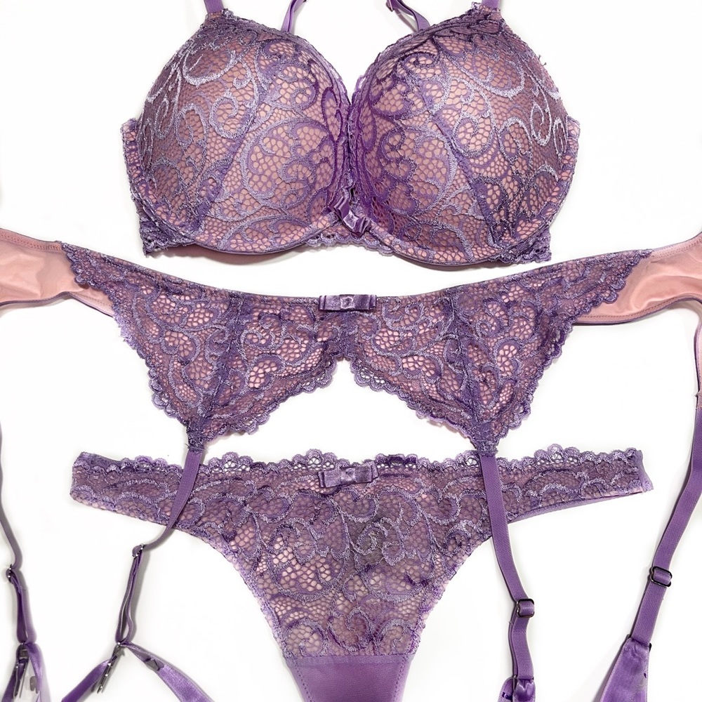 NWOT, 3pc. Bra, Garter, Thong Set
